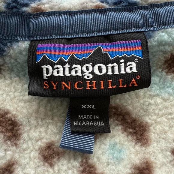 patagonia synchilla tundra cluster blue sky snap-t fleece pullover size xxl - Picture 4 of 5